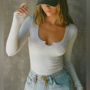 Joah brown grey Henley long sleeve SM